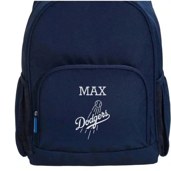 Pottery Barn Kids LA Dodgers Mackenzie Navy Personalized “Max”Large Backpack NEW - Picture 1 of 15